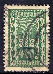 Austria; 1922: Sc. # 276: O/Used Deep Green Single Stamp