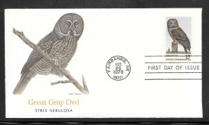 Just Fun Cover #1760 Fleetwood FDC Gray Owl Fairbanks AK. AUG/26/1988 (my4208)