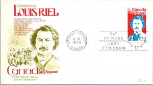 Canada 1970 FDC - Louis Riel / Kingswood Cachet - Ottawa, Ont - J9016