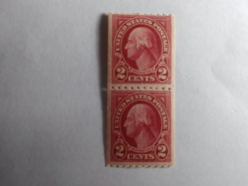 SCOTT # 606A TYPE 11 MINT NEVER HINGED PERFERATED 10 HORIZONTAL COIL PAIR  !!!!