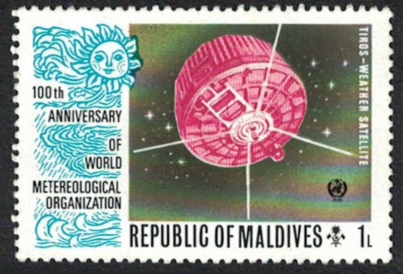 1974 Maldivas Sello - 100th aniversario meteorológicos Org, 1L B45 