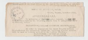 CANADA 1932 PO ANNOUNCEMENT, WINNEPEG MAN. H/S RE P.E.I. & GRINDSTONE IS SERVICE