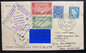 1939 Dublin Ireland First Flight Airmail Cover FFC To Aukland New Zealand