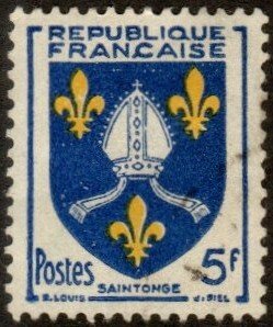 France 739 - Used - 4fr Arms of Saintonge (1954)