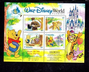 CANADA #1621b 1996 WINNIE THE POOH, DISNEY MINT VF N.H O.G S/S4