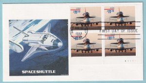 UNITED STATES 3262 SPACESHUTTLE FLEETWOOD BLOCK OF 4 $11.75 USED FDC! RARE CV803