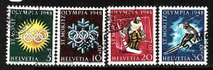 Switzerland-Sc#B170-3-used semi-postal set-Sports-Olympic Wi