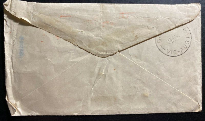 1952  Melbourne Australia Meter Cancel Cover To Baya water Take Care Of This 