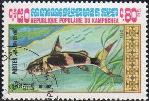 Cambodia 449 - Cto - 80c Catfish (1983)