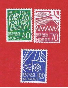 Norway #557-559  VF used   Bergen   Free S/H