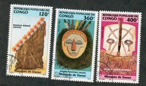 Congo Peoples Republic #853 - 855 used singles