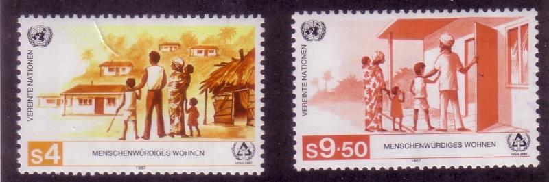 UN Vienna Sc# 68 / 69 Shelter for the Homeless MNH