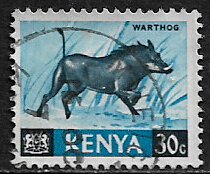 Kenya #24 Used Stamp - Warthog (e)