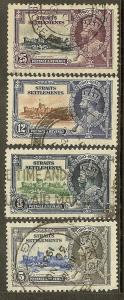 Str. Settlements, Scott #'s 213-16, KGV Silver Jubilee, Used