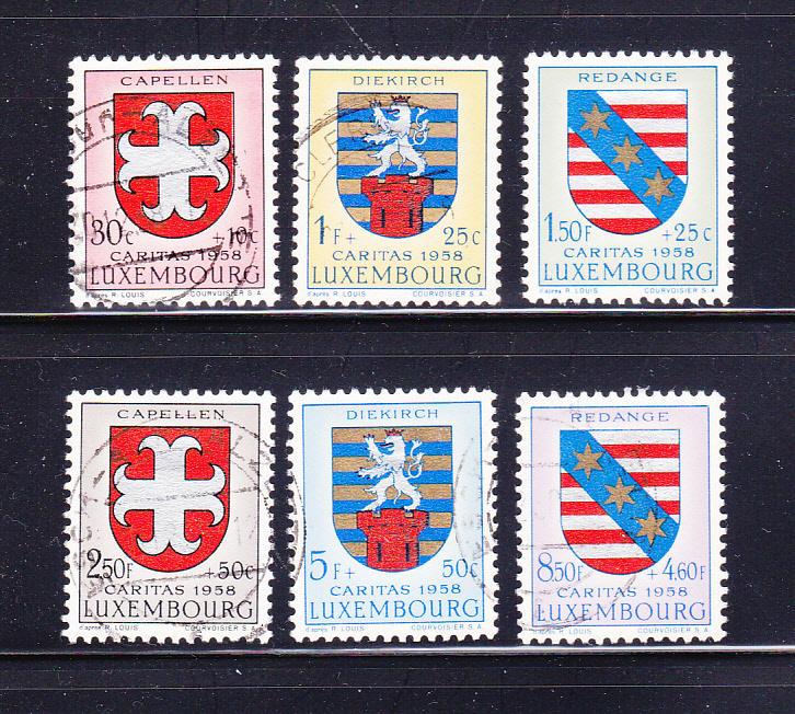 Luxembourg B204-B209 Set U Coats of Arms (A)