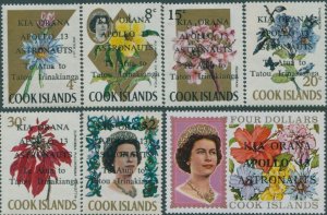 Cook Islands 1970 SG321-327 Apollo 13 ovpts flowers QEII no fluorescent markings