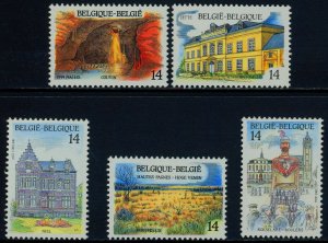 Belgium 1403-7 MNH Tourism, Dielegham Abbey, Town Hall, Nature Reseerve