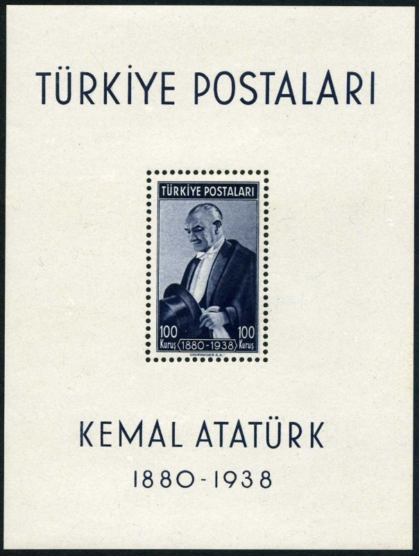 Turkey 841, MNH. Michel 1071 Bl.1. Kemal Ataturk, 1940.