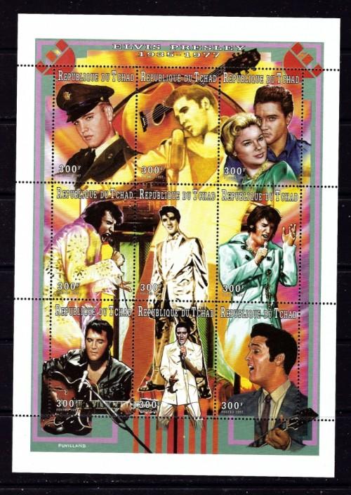 Chad 711A NH 1997 Elvis Presley sheet of 9 