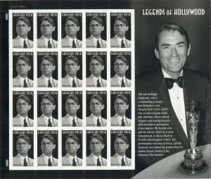 US: 2011 GREGORY PECK - LEGENDS OF HOLLYWOOD; Sheet Sc 4526; Forever Values
