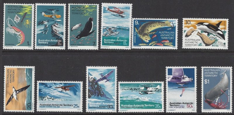 Australian Antarctic Territory #L23-34, MNH set, various scenes, issued 1973