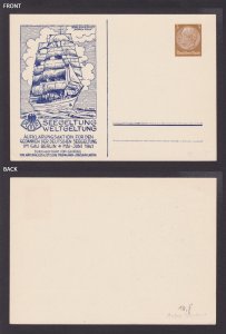 GERMANY 1941, Pre-stamped postcard Sailing World Value, Unused