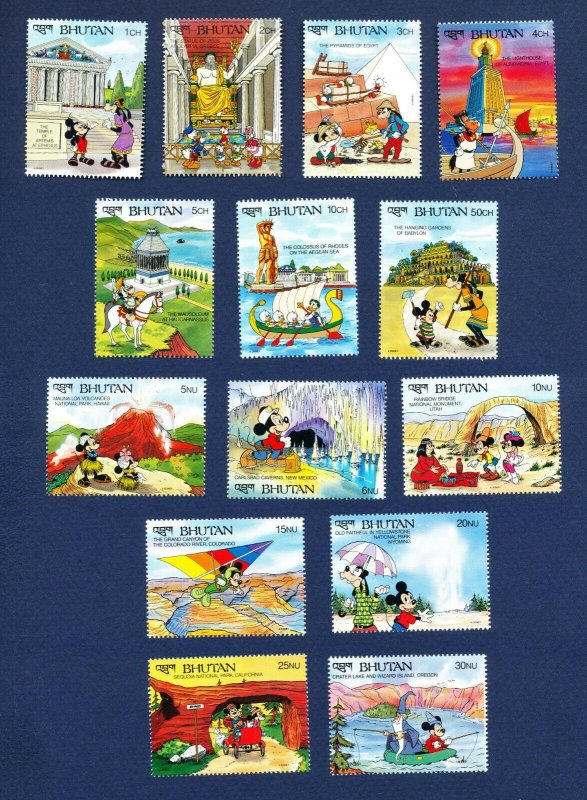 BHUTAN - # 952-979- MNH set & 14 S/S - Seven Wonders of the Ancient & New World