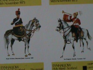 ​EYNHALLOW-SCOTLAND 1973--ON HORSE UNIFORM SOLDIER IMPERF MNH SHEET-VF EST.$14
