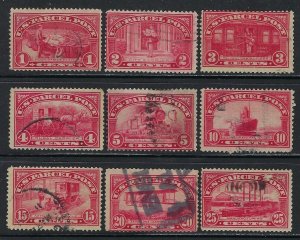 United States Scott Q1-Q9 Short Set Parcel Post Used