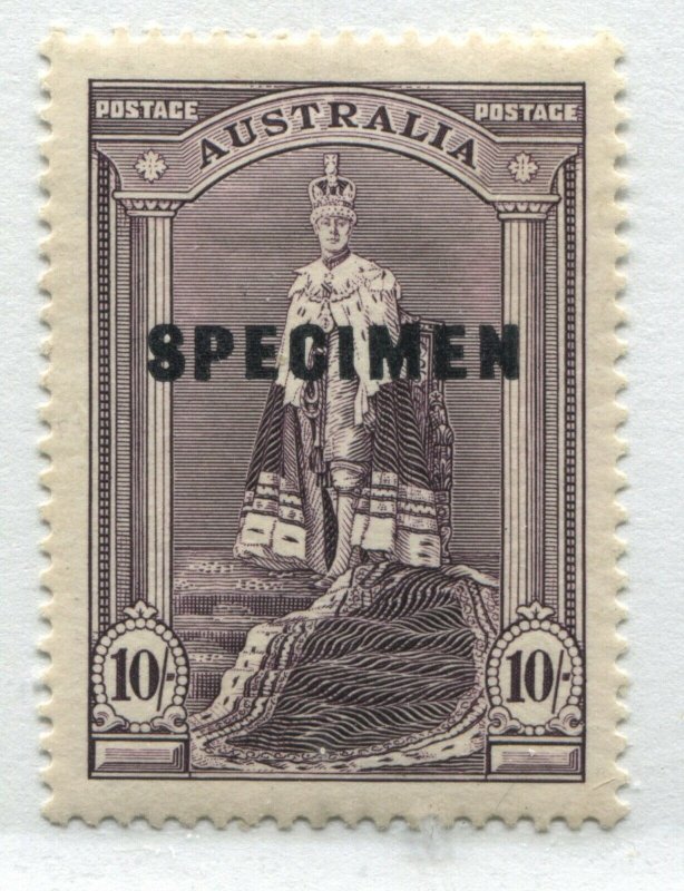 Australia 1938 10/ overprinted SPECIMEN mint o.g. hinged