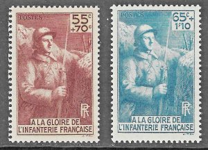 France (1938) - Scott # B71 - B72,  MH