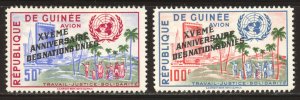 Guinea Scott C27-C28 MNHOG - 1961 UN 15th Anniversary - SCV $2.50