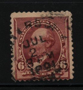 1890 Sc 224 used 6c brown, sound single CV $25