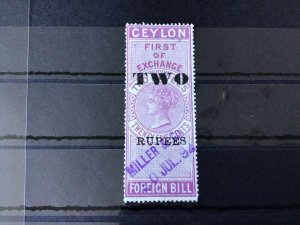 Ceylon Queen Victoria Foreign Bill Overprint Stamp Ref 56479 