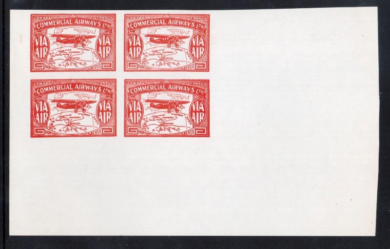 Canada #CL47Pii Extra Fine Mint LR Proof Block In Deep Orange On Unsurfaced Wove