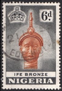 Nigeria SC#86 6d Ife Bronze (1953) Used