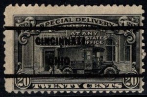 1925 US Scott #- E14 20 Cents Special Delivery Precancel Cincinnati OH Used
