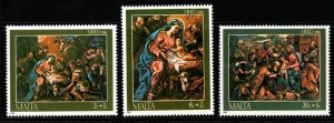 MALTA SG789/91 1986 CHRISTMAS MNH