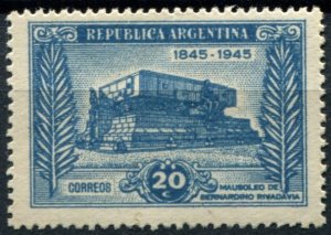 Argentina Sc#546 MNH, 20c bl, Rivadavia's Death Centenary (1945)