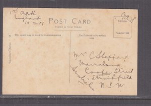 AUSTRALIA, 1917 OAS 1st. A A Hospital, ENGLAND, British ppc. to NSW.,