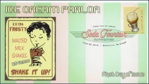 2016, Soda Fountain Favorites, FDC, Digital Color Postmark, Milk Shakes, 16-183