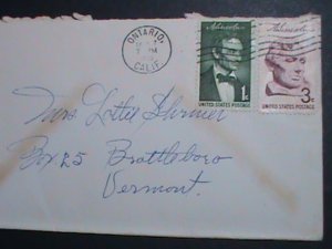 ​UNITED STATES-1958- 64 YEARS OLD COMMERCIAL COVER-LINCOLN STAMPS-USED VF