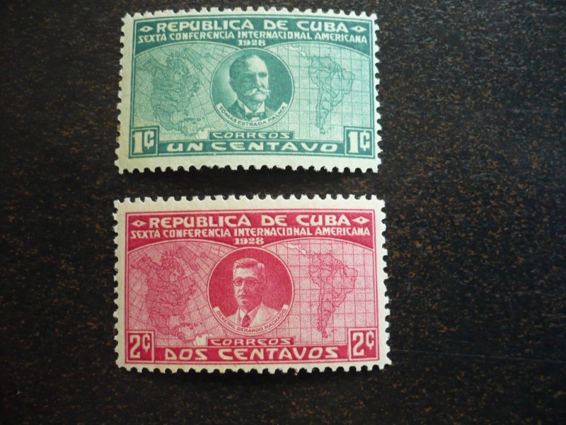 Stamps - Cuba - Scott# 284-285,287-293 - Mint Hinged Partial Set of 9 Stamps