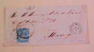 CUBA  FROM SPAIN 1865 MANZANARES on FRONT ONLY