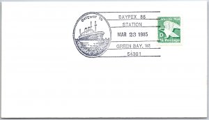 US SPECIAL EVENT COVER GATEWAY TO THE GREAT WATERWAY GREEN BAY WISCONSIN 1985 B