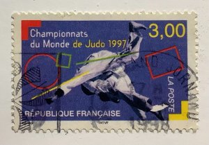 France 1997 Scott 2611 used - 3.00fr,  World Championship of Judo