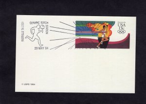 UX102 Postal cover, Knoxville,TN Olympic cancel May 29.1984