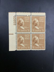 MOMEN: US STAMPS #805 PLATE BLOCK MINT OG NH LOT #52376