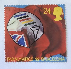 Great Britain 1992 Scott 1452 used - 24p, paralympic Games,  Barcelona Spain