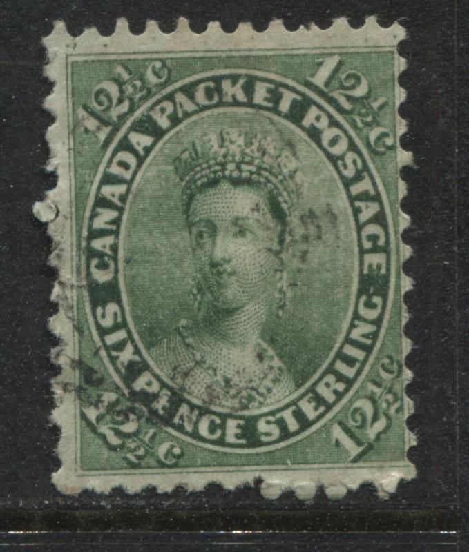 Canada 1859 12 1/2 cents green very lightly used